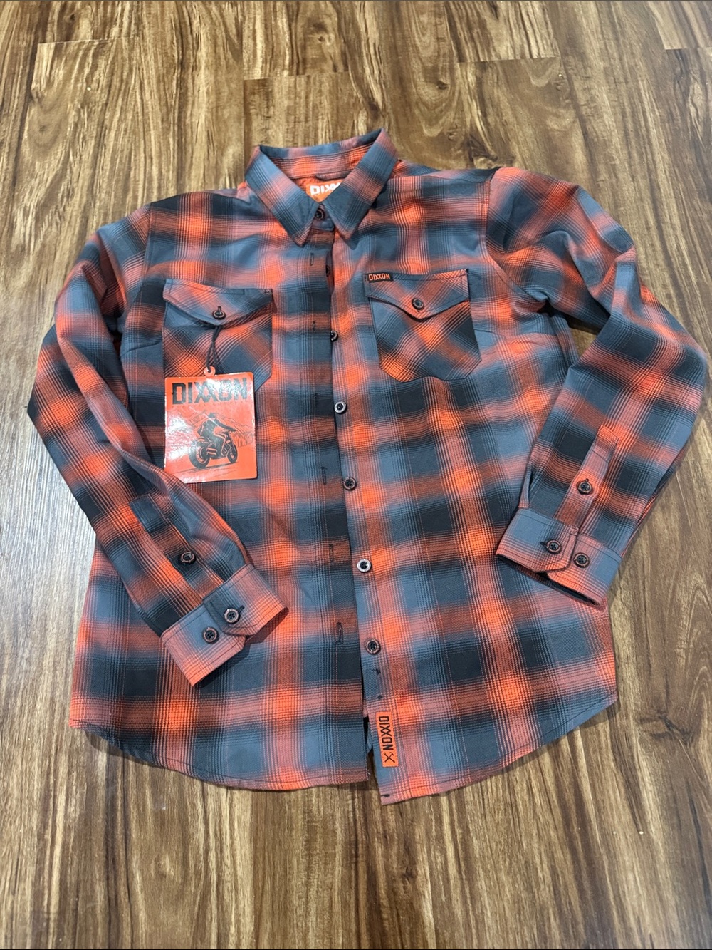 DIXXON Orange & Black Plaid Men's Button-Down Shirt